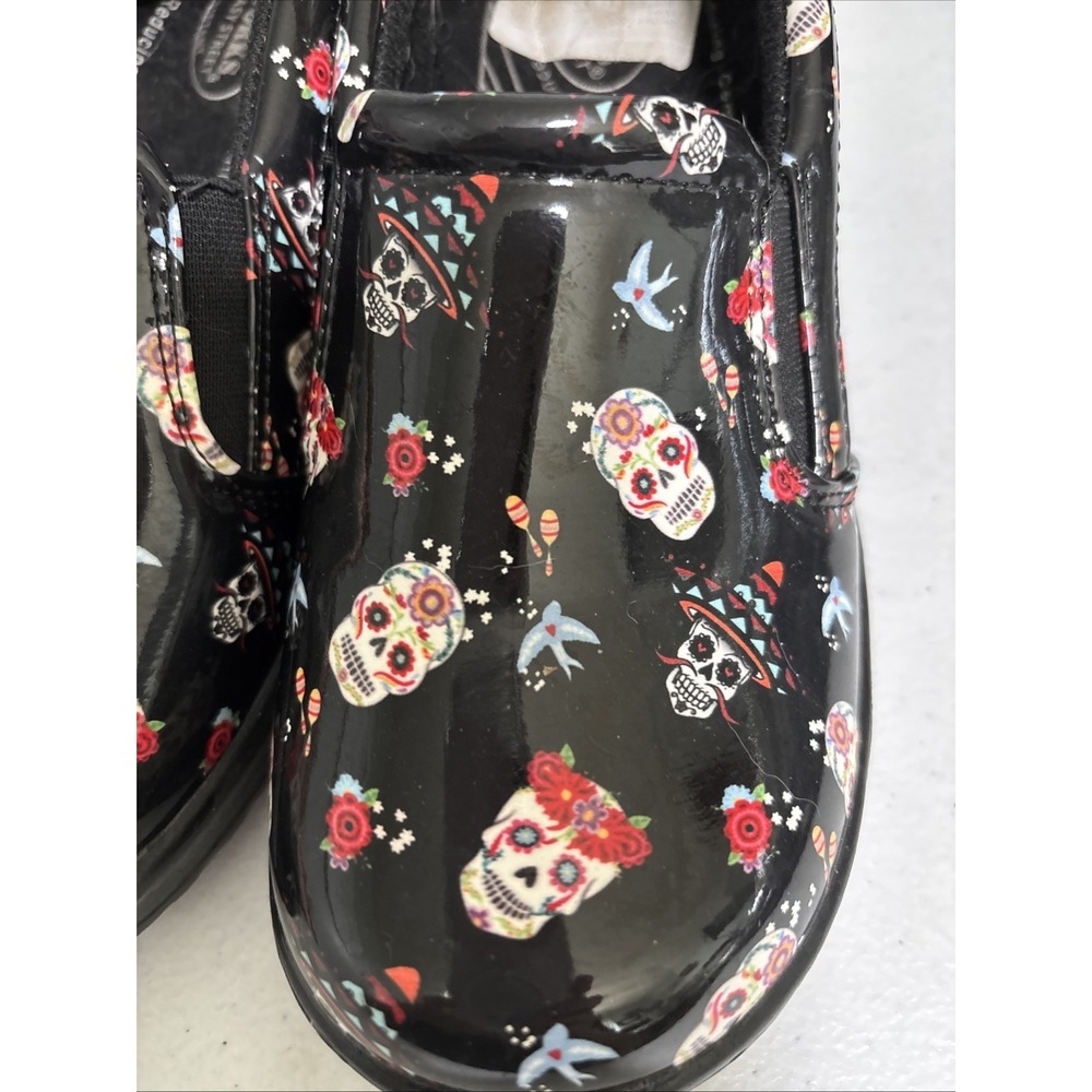 Halloween✨ Easy Work by Easy Street✨ Day of the Dead Slip On Clogs Mules Shoes - Picture 6 of 8